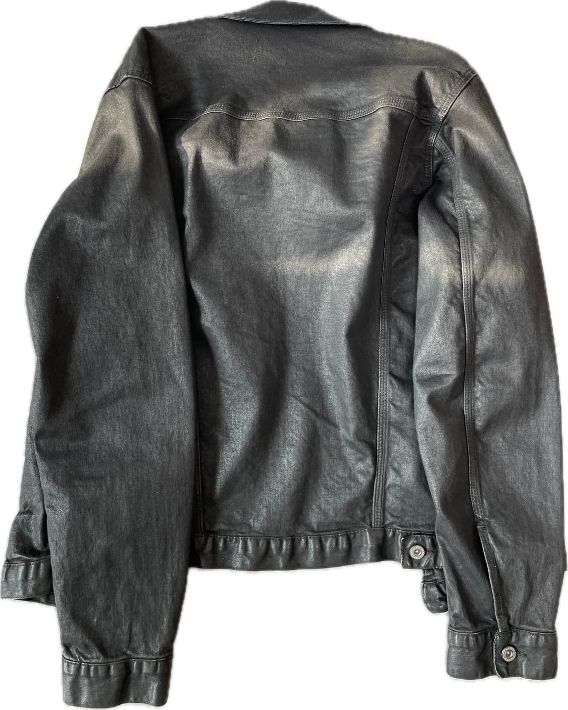 블랙 왁스 코팅 데님 자켓 M 상품이미지2