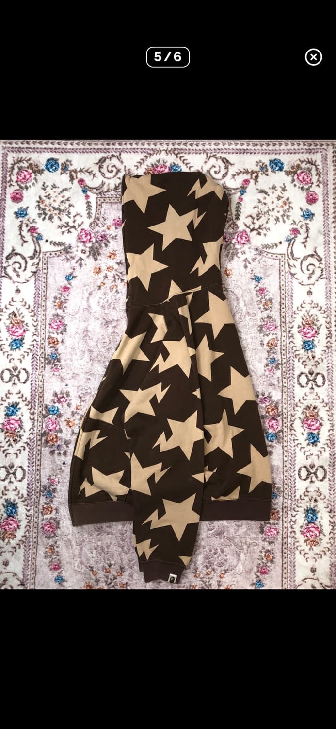 베이프 og 초코 브라운 스타 후드집업 M 상품이미지5