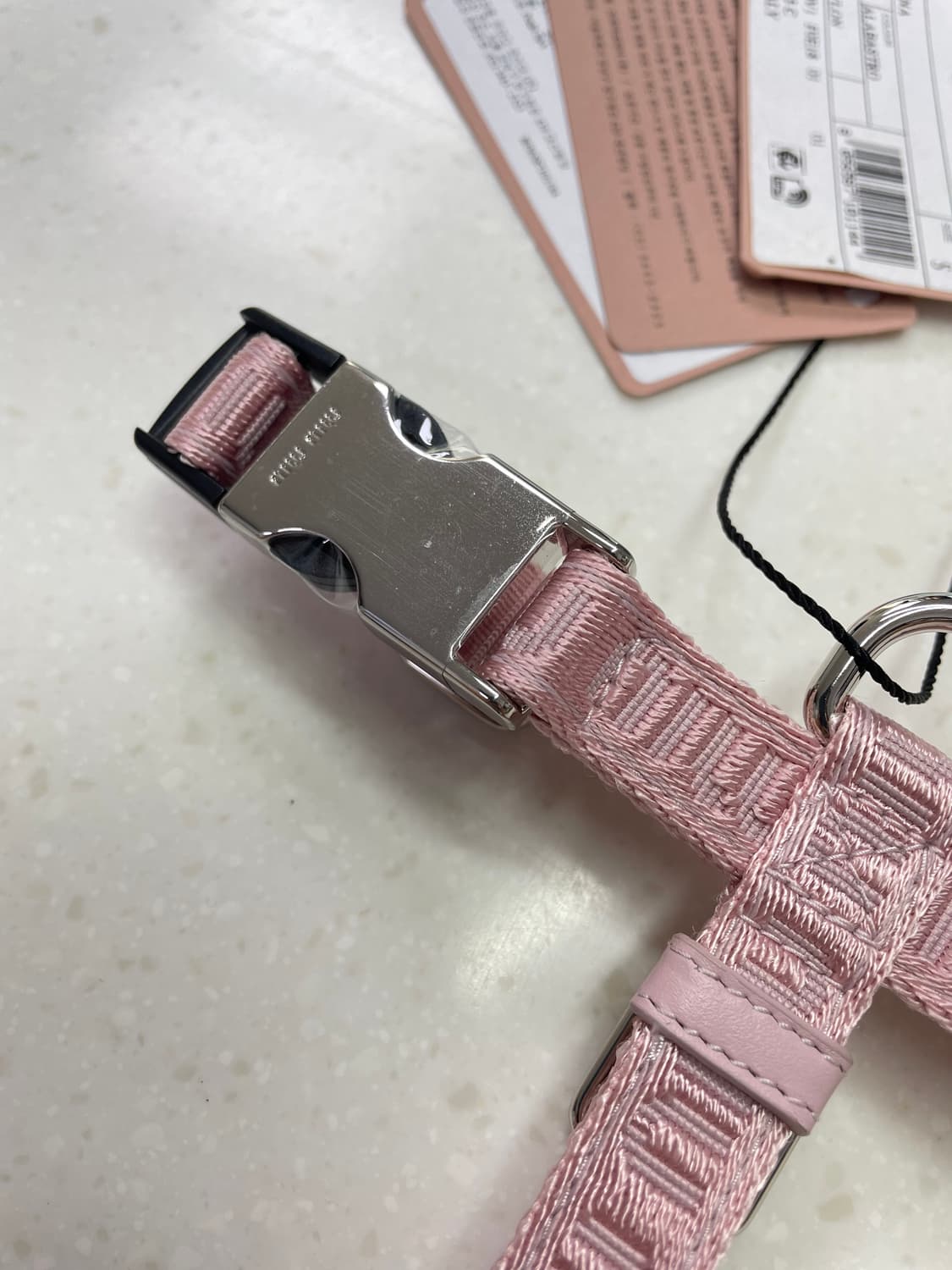 새상품 미우미우 강아지 하네스 우븐 테이프 도그 하네스 핑크 상품이미지7