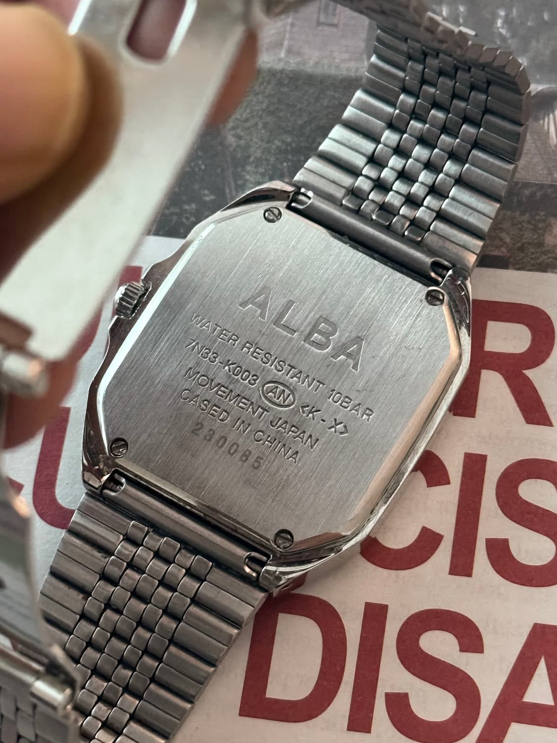 세이코 Seiko ALBA 스퀘어 10 BAR 데이데이트 상품이미지4