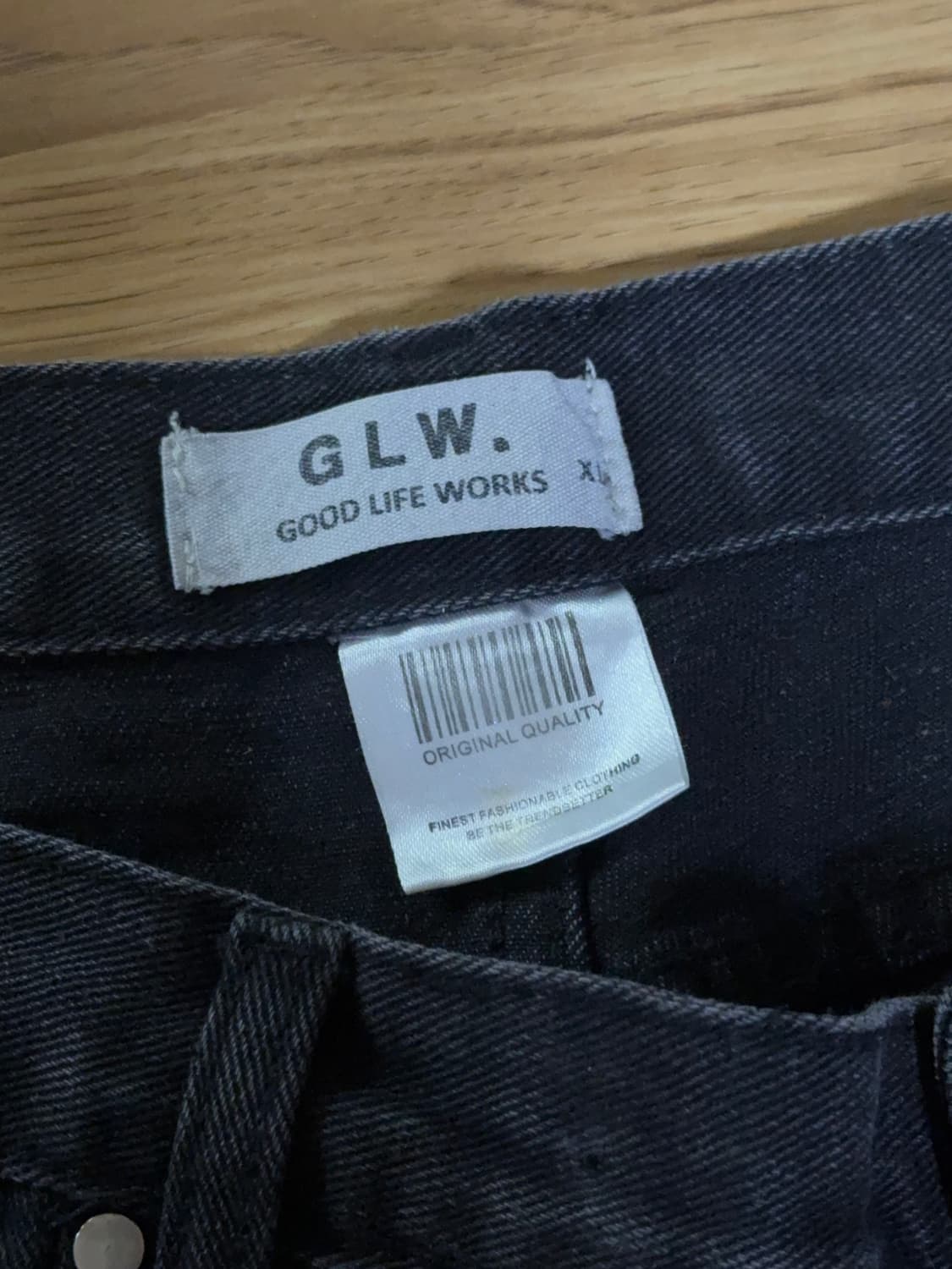 굿라이프웍스 이지데님 와이드팬츠 블랙 상품이미지4