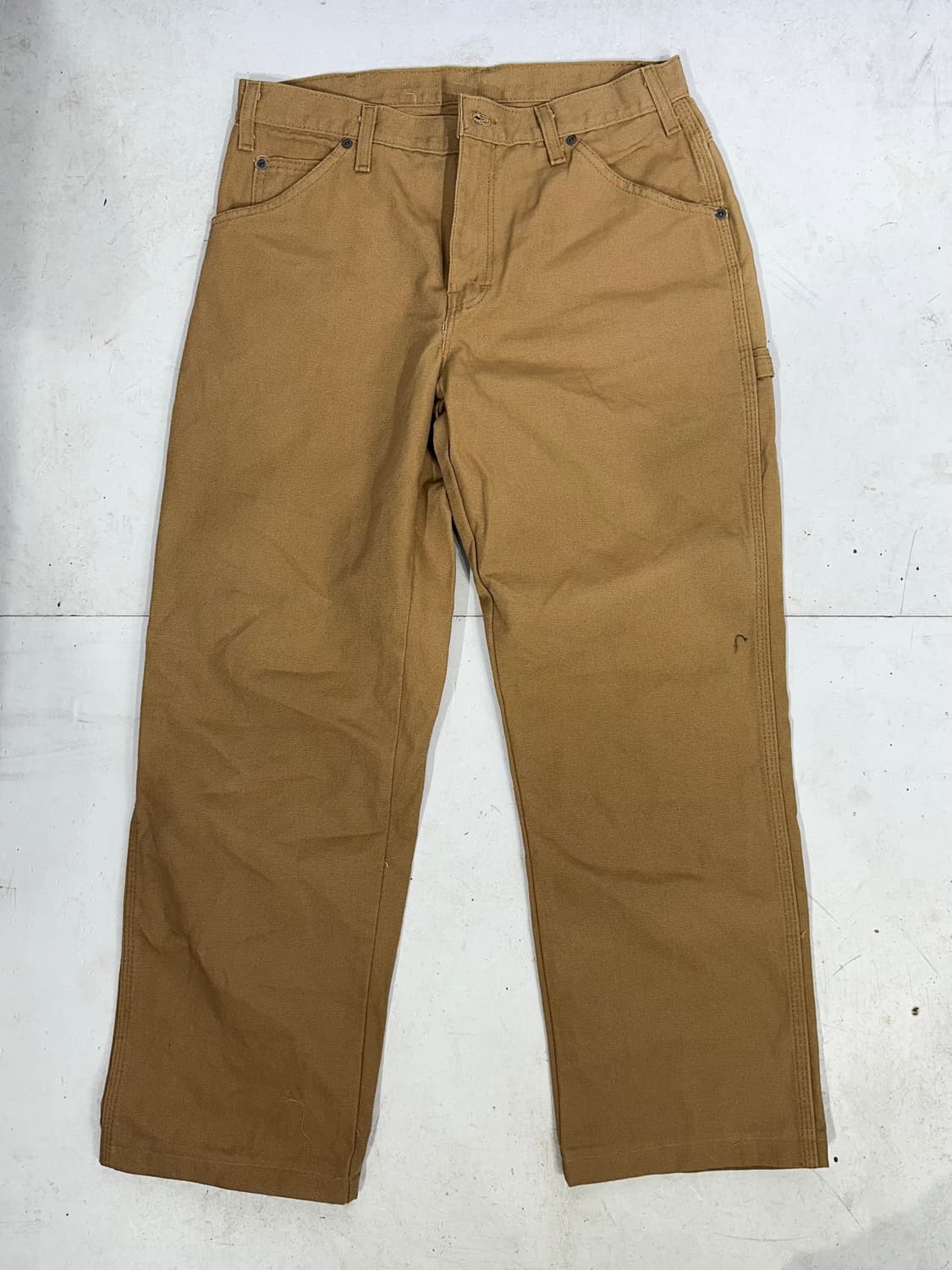 디키즈 베이지 캔버스 된장 카펜터 워크 와이드 데님 팬츠 32 상품이미지4