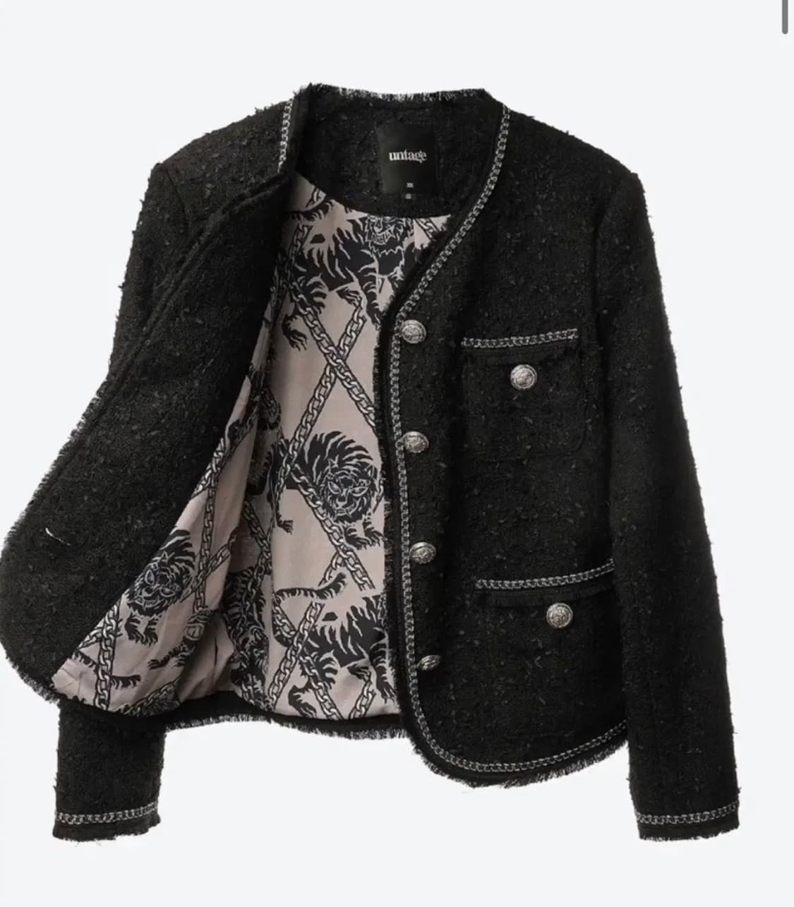 언티지 트위드 자켓 (블랙) 상품이미지3