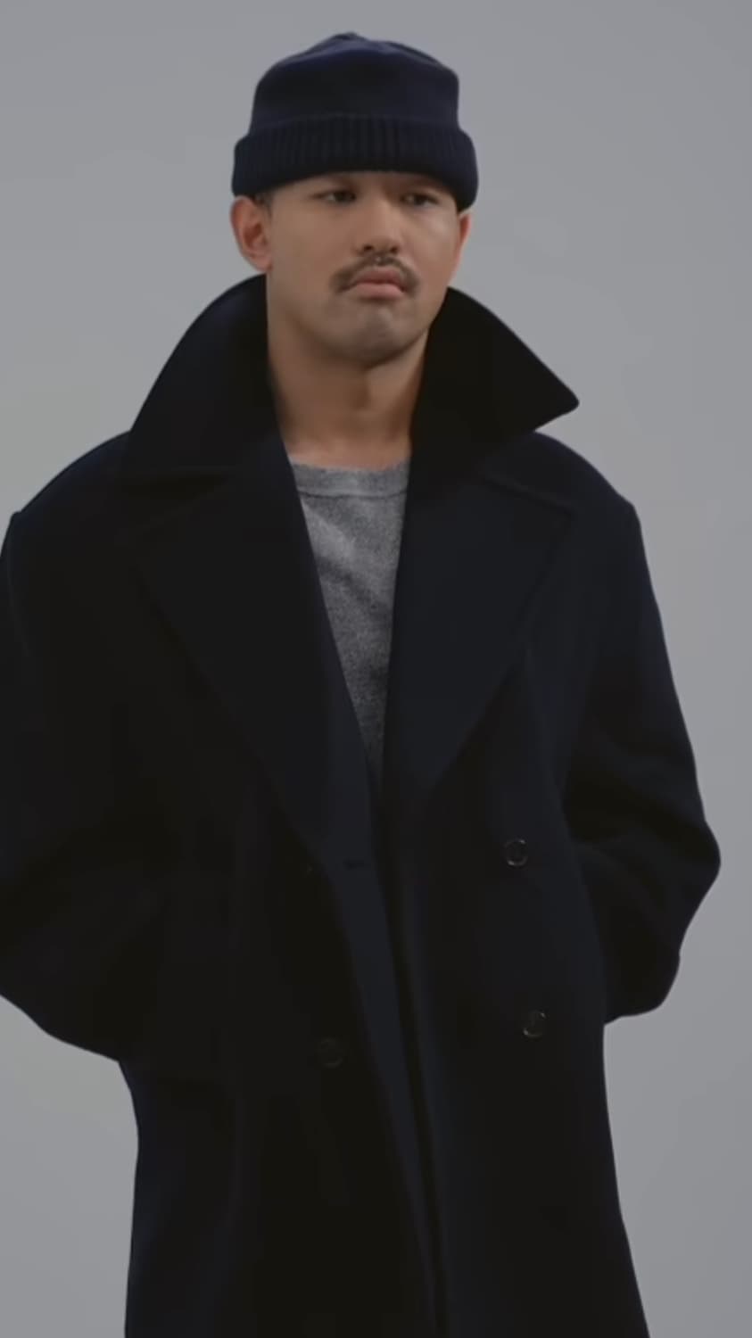노클 코트(Hayes Pea Coat Navy With vaho) 상품이미지2