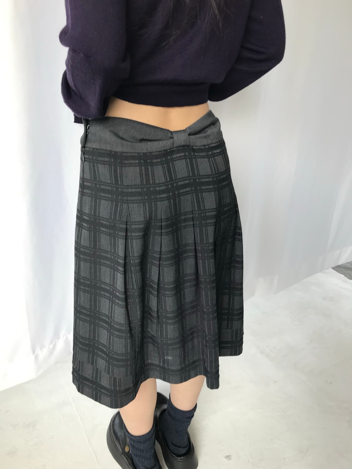 Comme Ca Models 리본 체크 스커트 상품이미지1