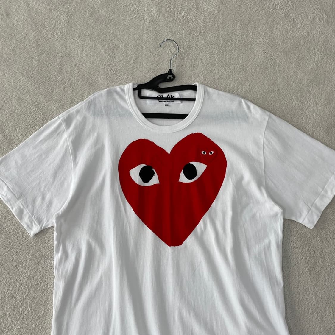 XXL 꼼데가르송 신형 더블하트 반팔티 상품이미지2