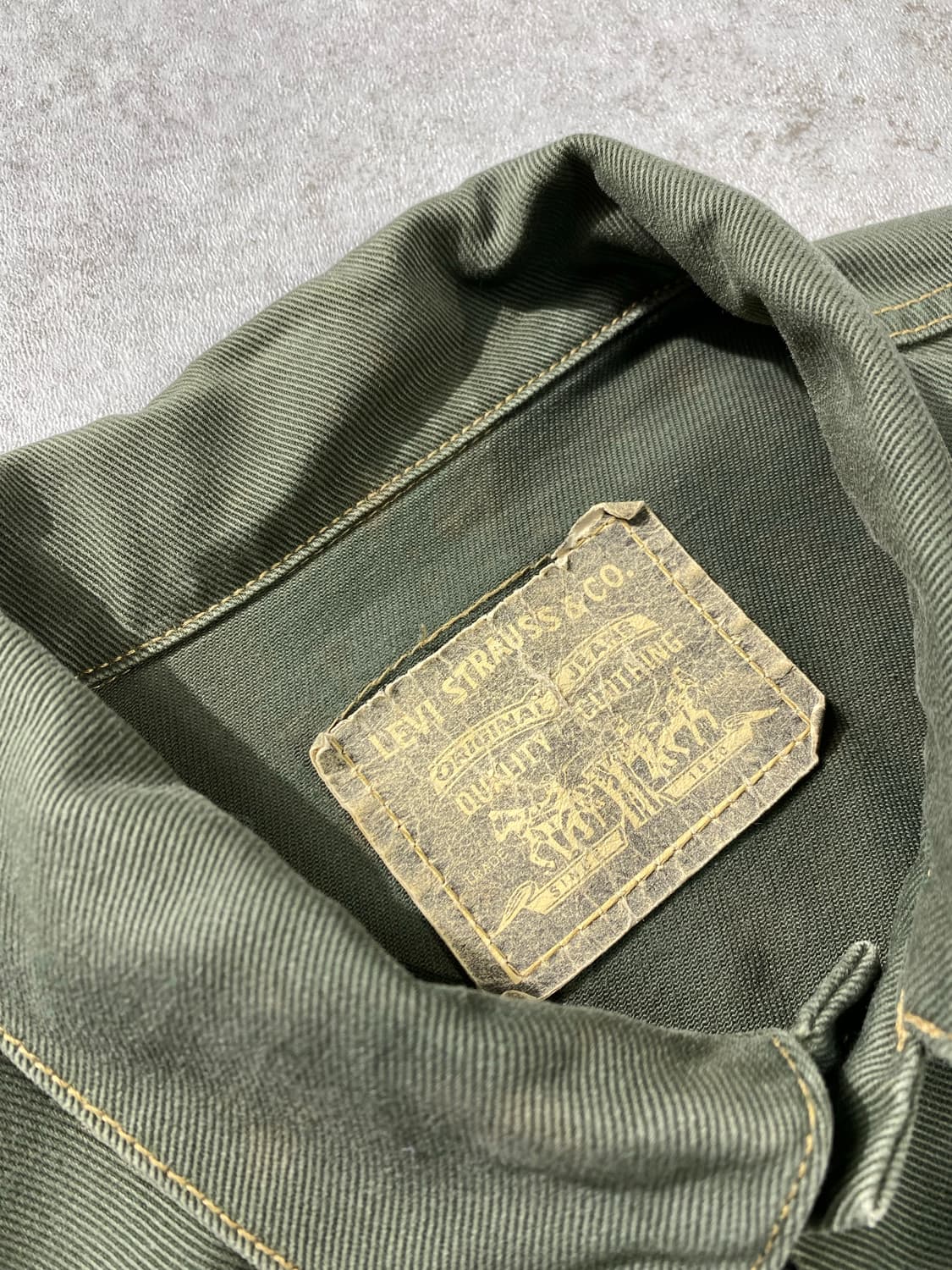 [100] 00s Levi's 리바이스 블랙탭 그린워시드 데님자켓 상품이미지7