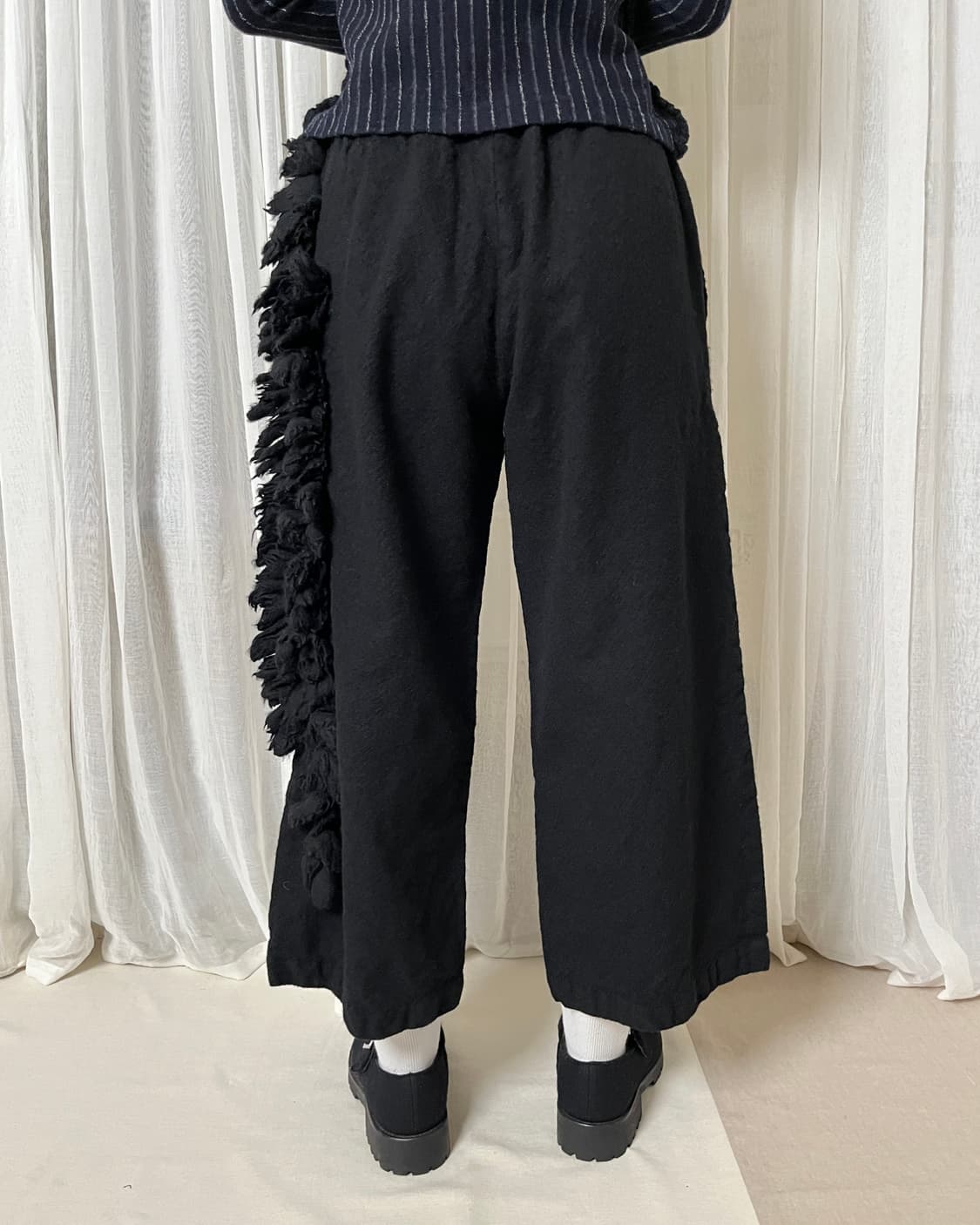 꼼데가르송 축융 울 사이드 테슬 이지팬츠 comme des garcons 상품이미지2