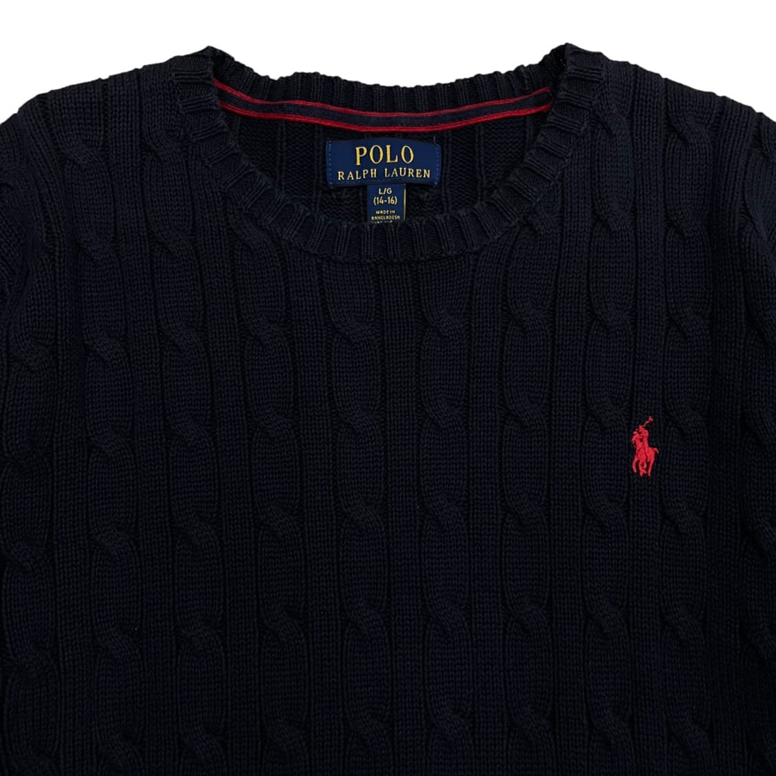 폴로 랄프로렌 레드포니 네이비 꽈배기 니트 L 상품이미지4