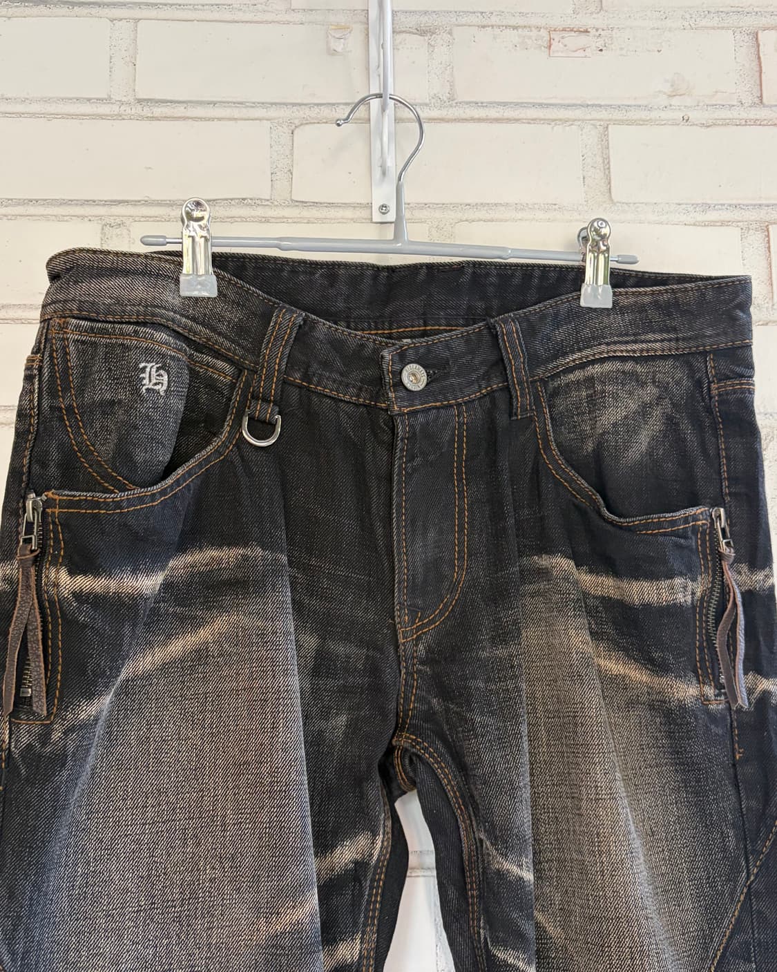 Hideaways 워싱 블랙데님 팬츠 상품이미지2