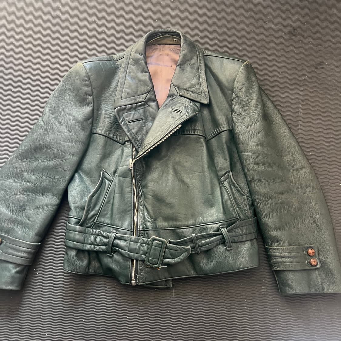 1940s 독일 홀스하이드 라이더자켓 (105) 다크그린 상품이미지1