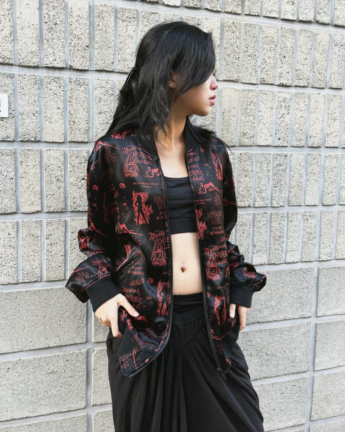 히스테릭글래머 데빌 아트워크 패턴 블루종 상품이미지2