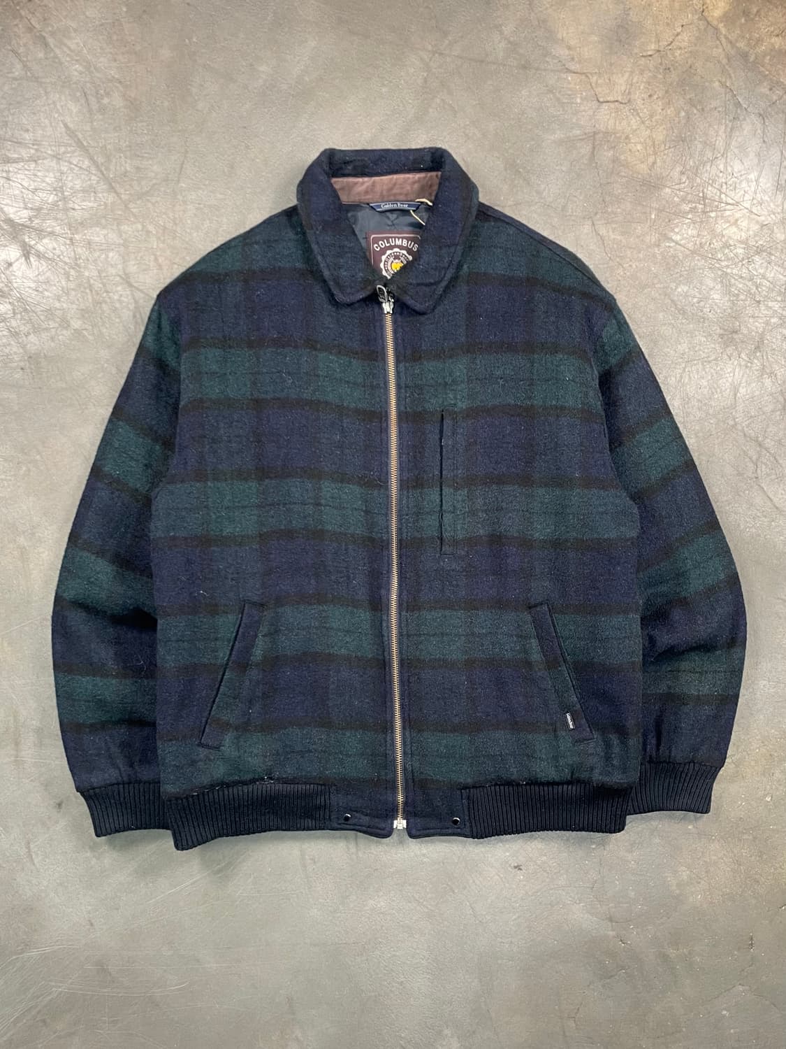 골든베어 울 체크 블루종 자켓 상품이미지1