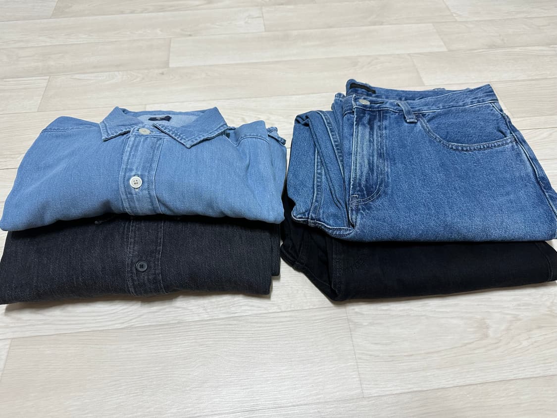 유니클로 오버데님셔츠 와이드스트레이트진 상품이미지9