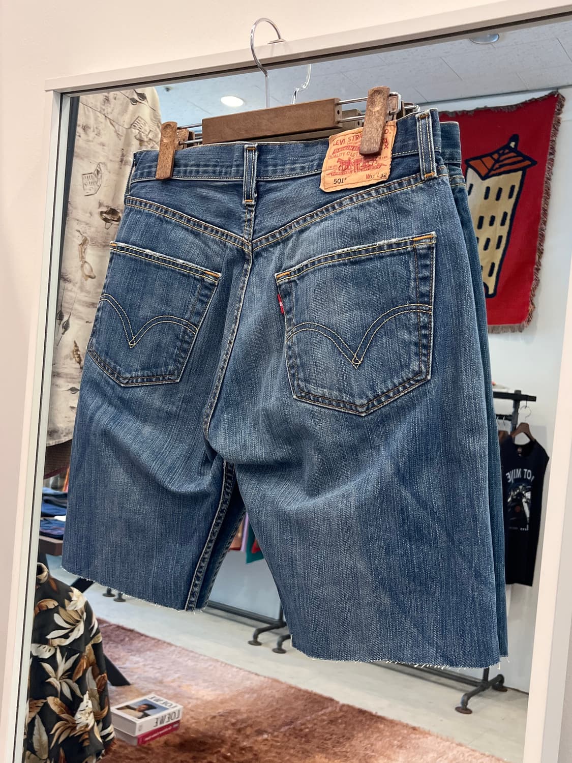 Levis 리바이스 501 컷오프 데님 쇼츠 팬츠 (30-31) 상품이미지4
