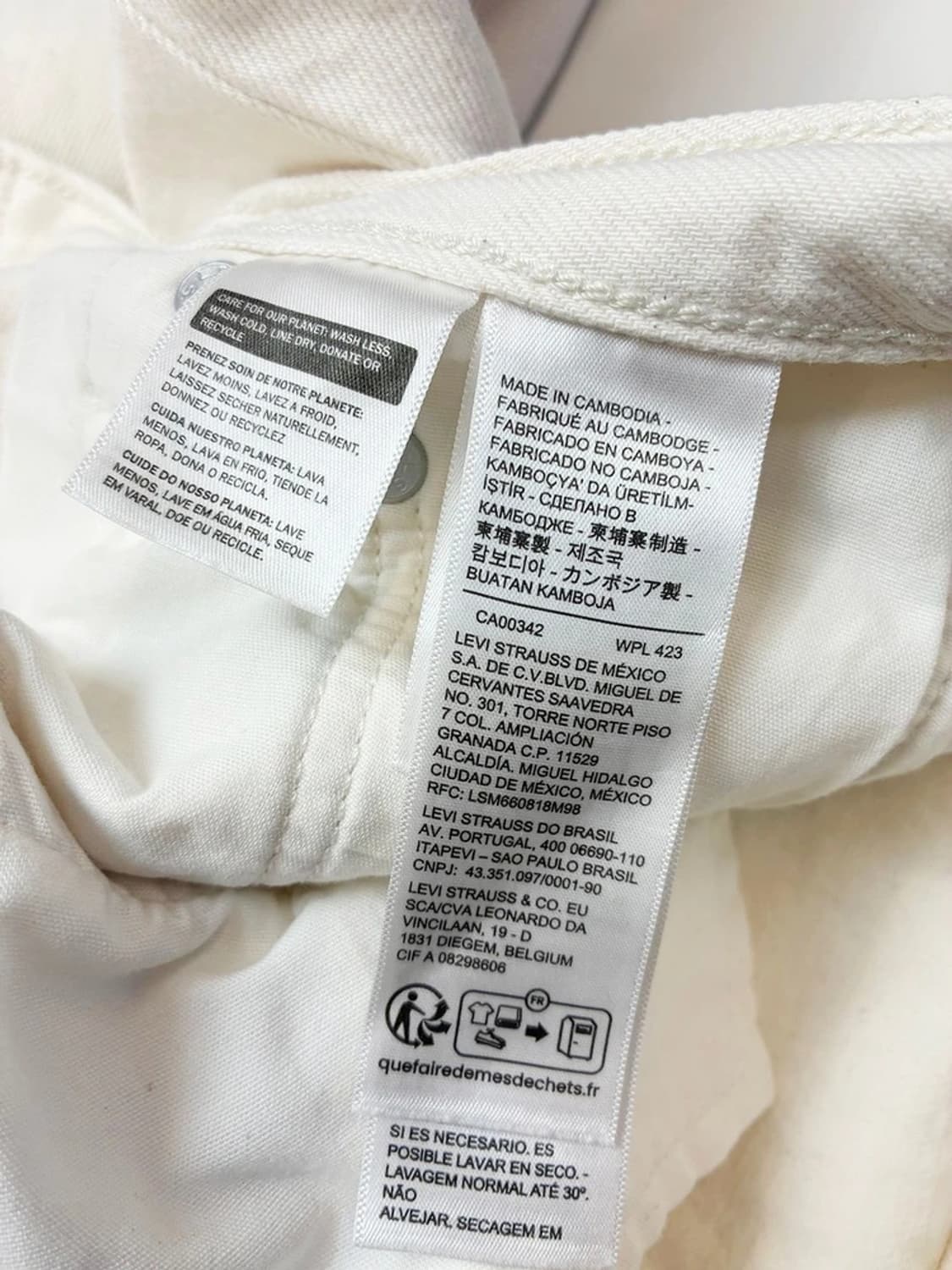 리바이스 501 스트레이트 화이트 데님 팬츠 PN5405 상품이미지8