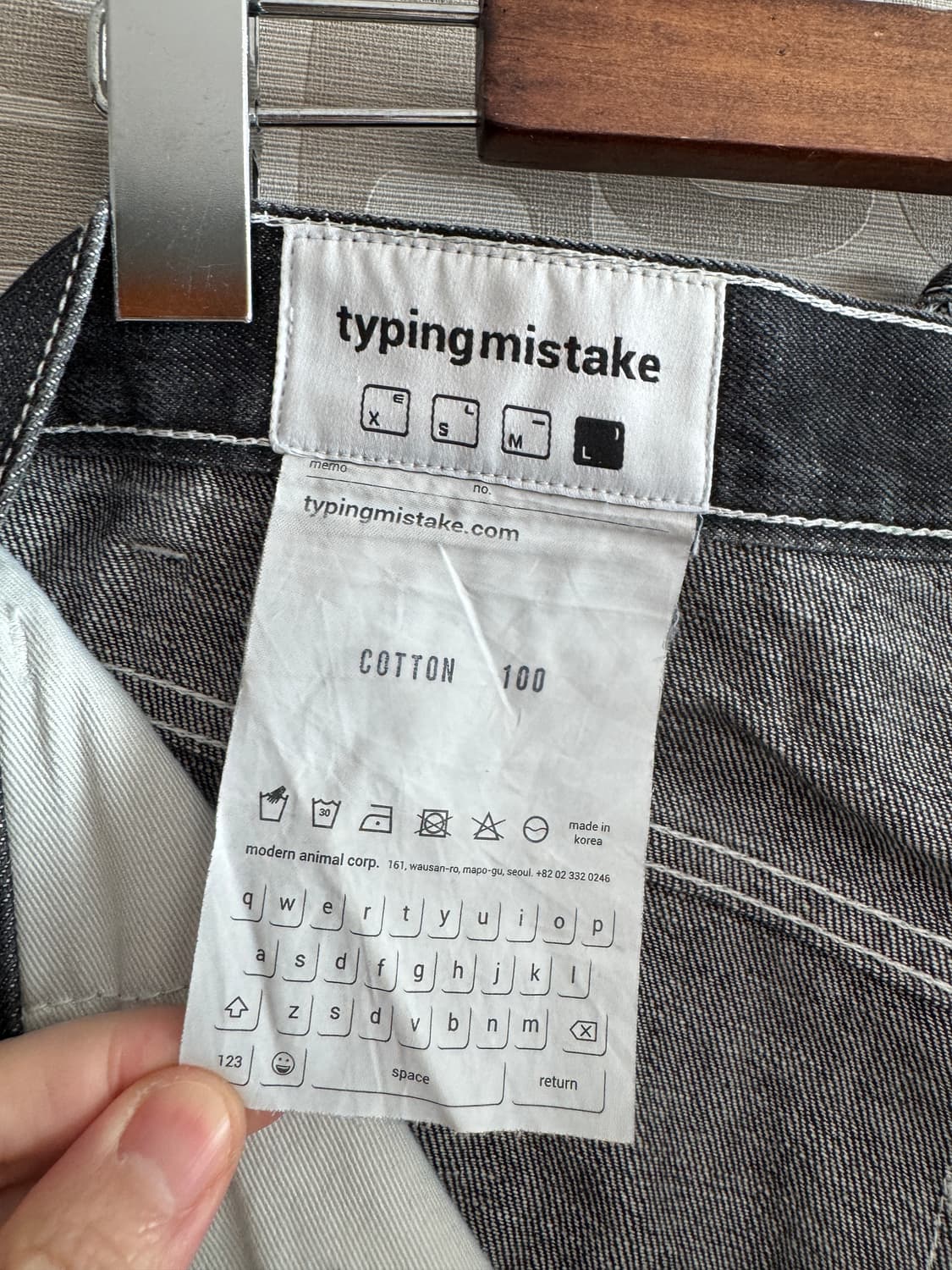 TYPING MISTAKE 타이핑 미스테이크 흑청 데님 청바지 L 상품이미지4