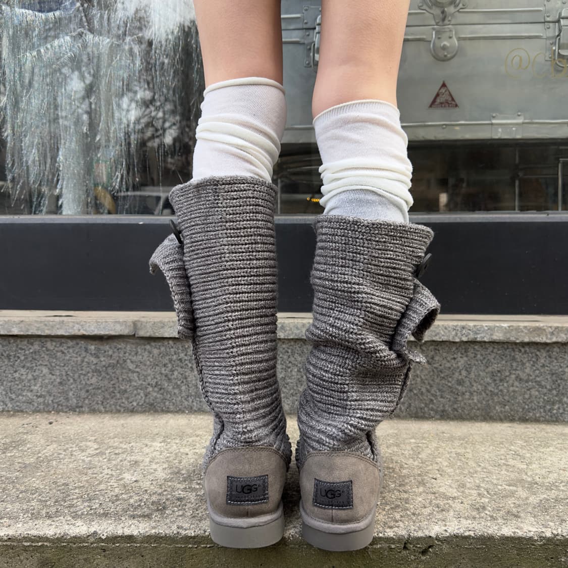 00s 그레이 니트 카디 어그 부츠 상품이미지5