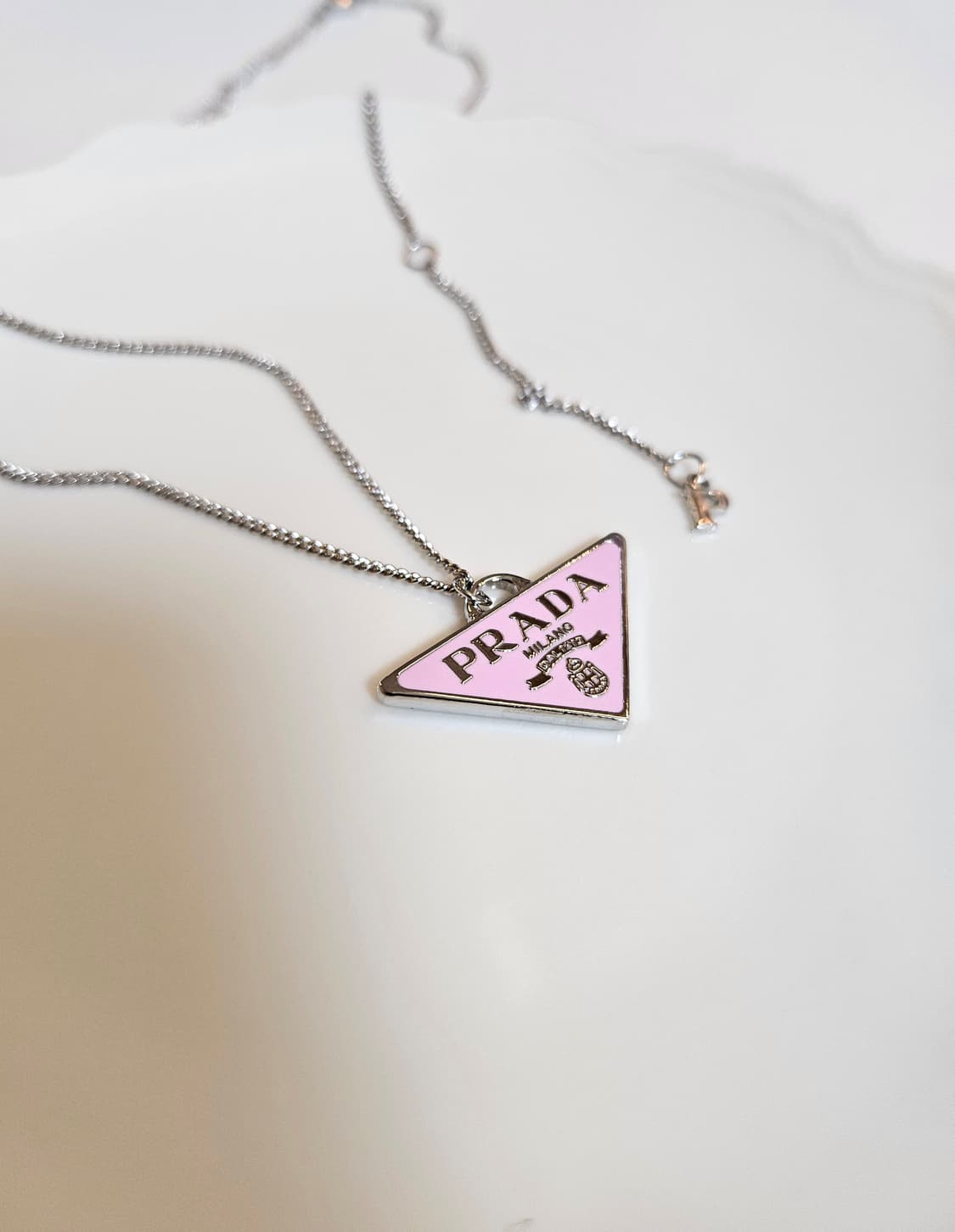 프라다 업사이클링 체인 목걸이 핑크 상품이미지3