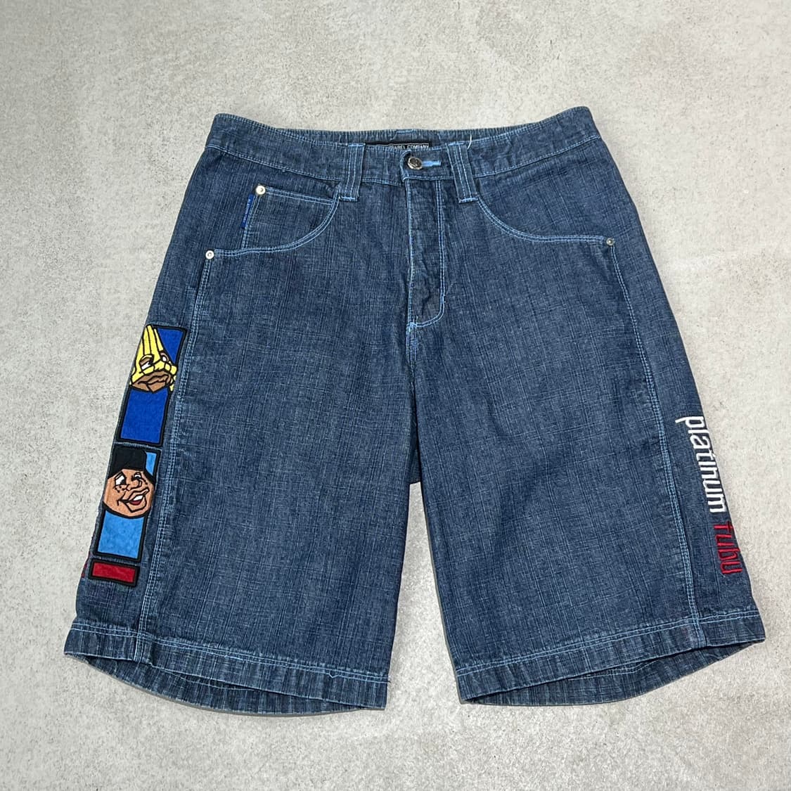 후부 자수 데님하프팬츠 s10488 상품이미지1