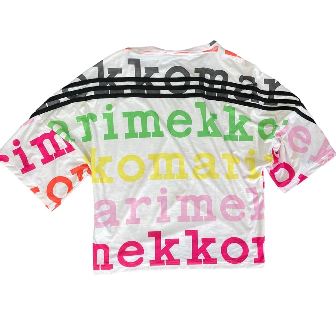 아디다스 화이트 프린팅 폴리 반팔 티셔츠 2XS 상품이미지2