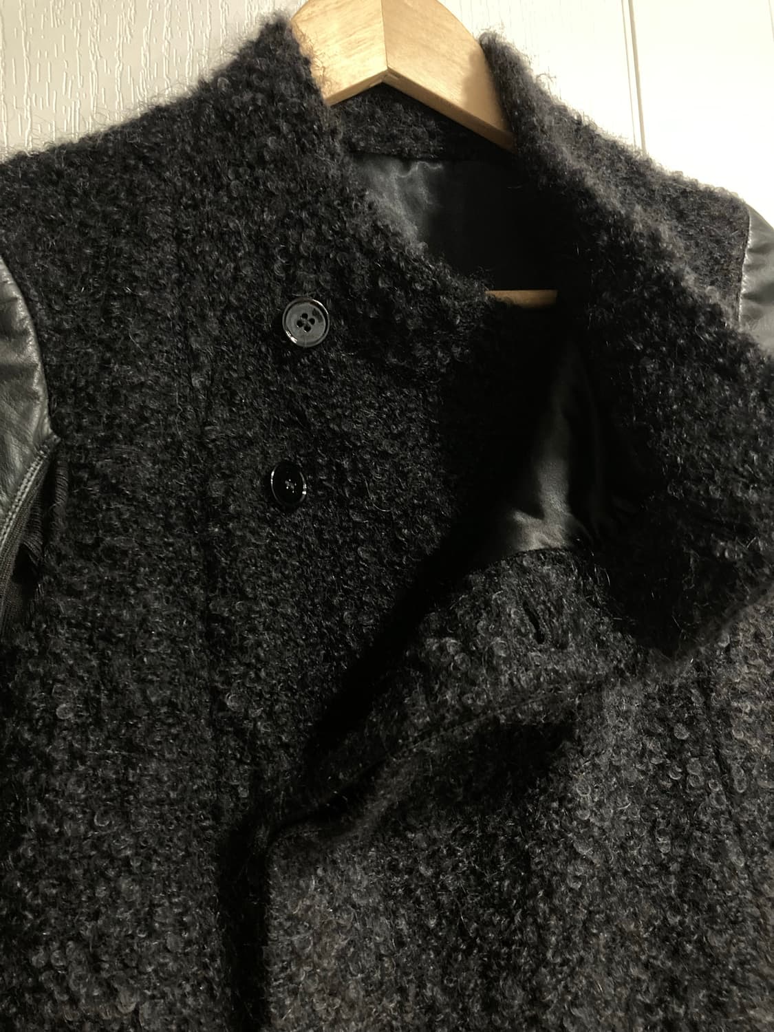 2010s 릭오웬스 모헤어 가죽 코트 상품이미지6