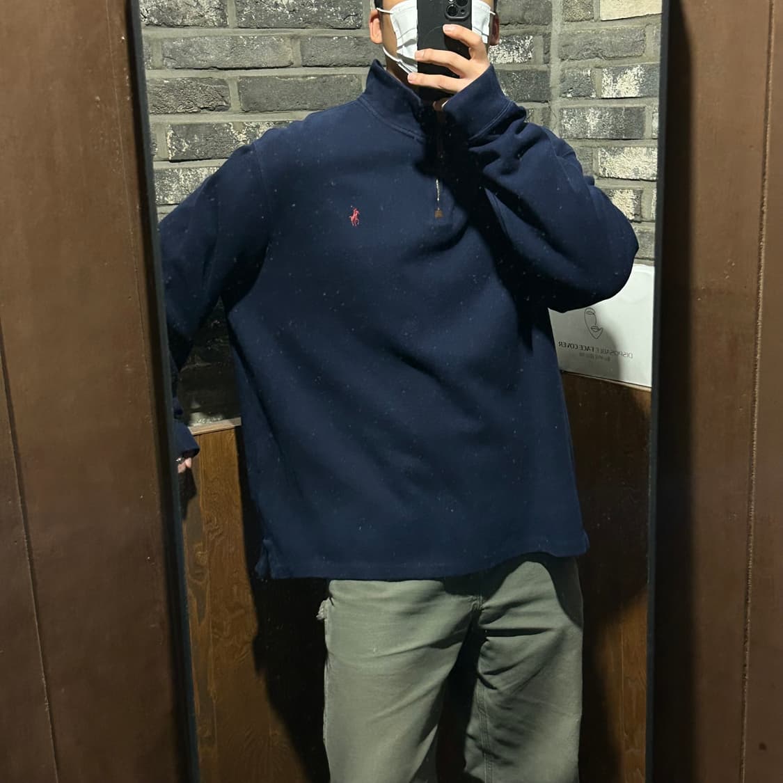 XXL) 폴로 랄프로렌 네이비 반집업 풀오버 코튼 니트 상품이미지10