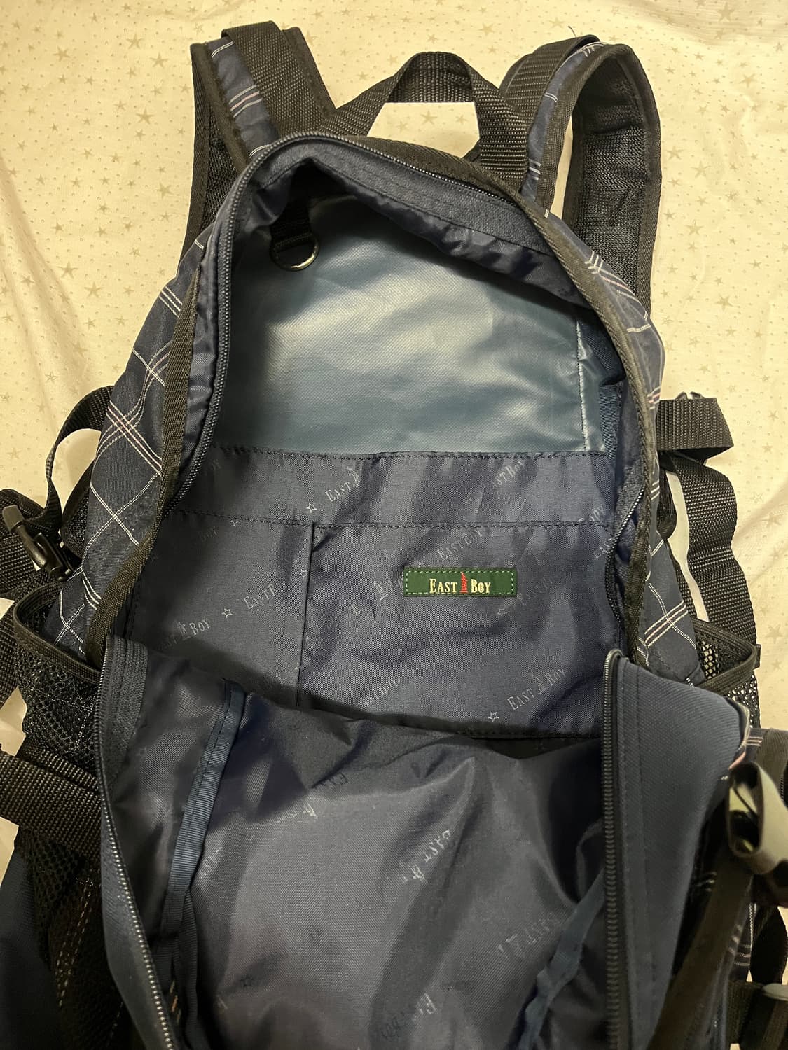 네이비 체크 백팩 + 피클더프로그 그린 🐸 상품이미지5