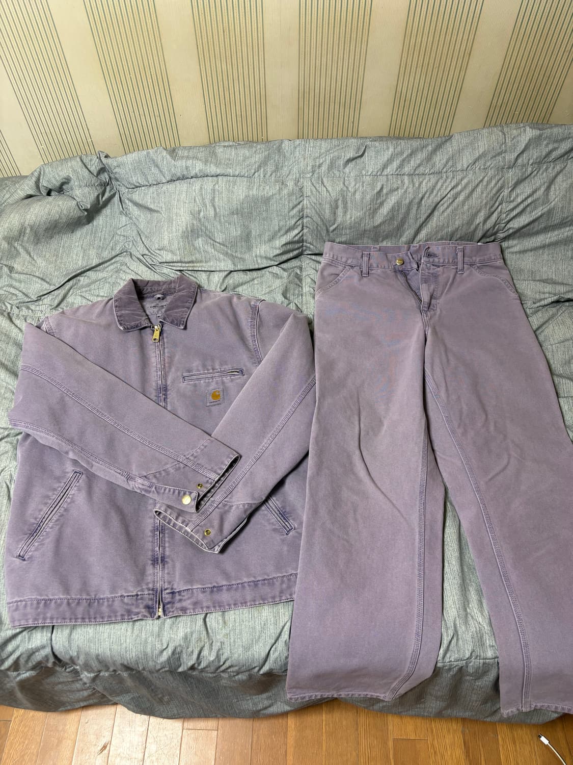 칼하트 디트로이드 워크자켓 워크팬츠 퍼플 상품이미지1