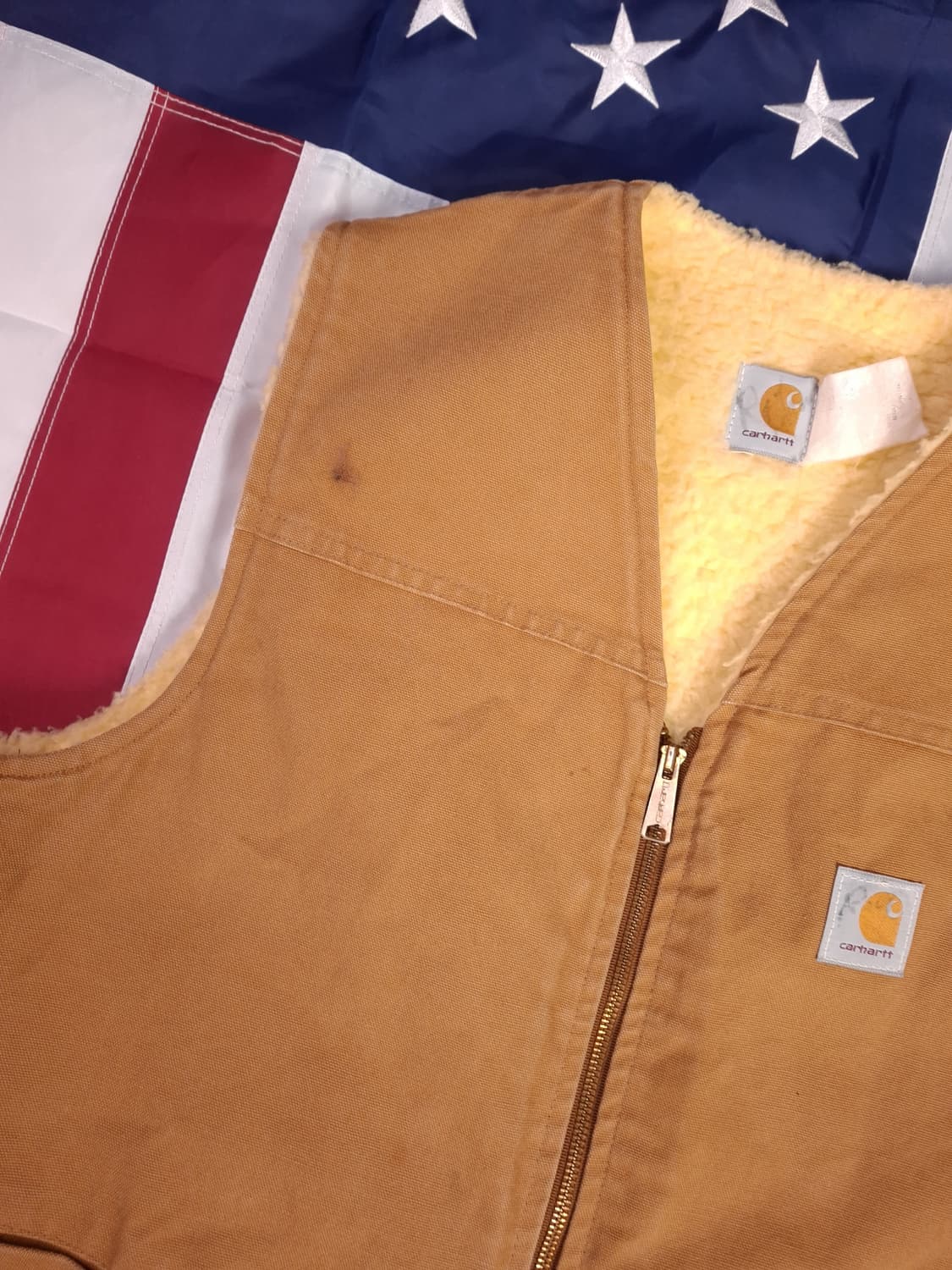 오리지날 구형 미국제조 칼하트 덕 양털 베스트 상품이미지2