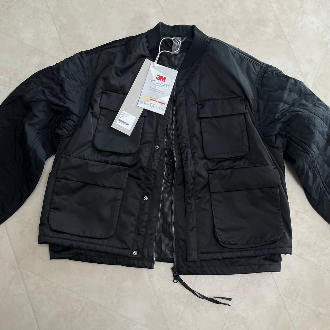 새상품)언어펙티드 패디드 레이어드 플라이트 자켓 블랙 상품이미지1