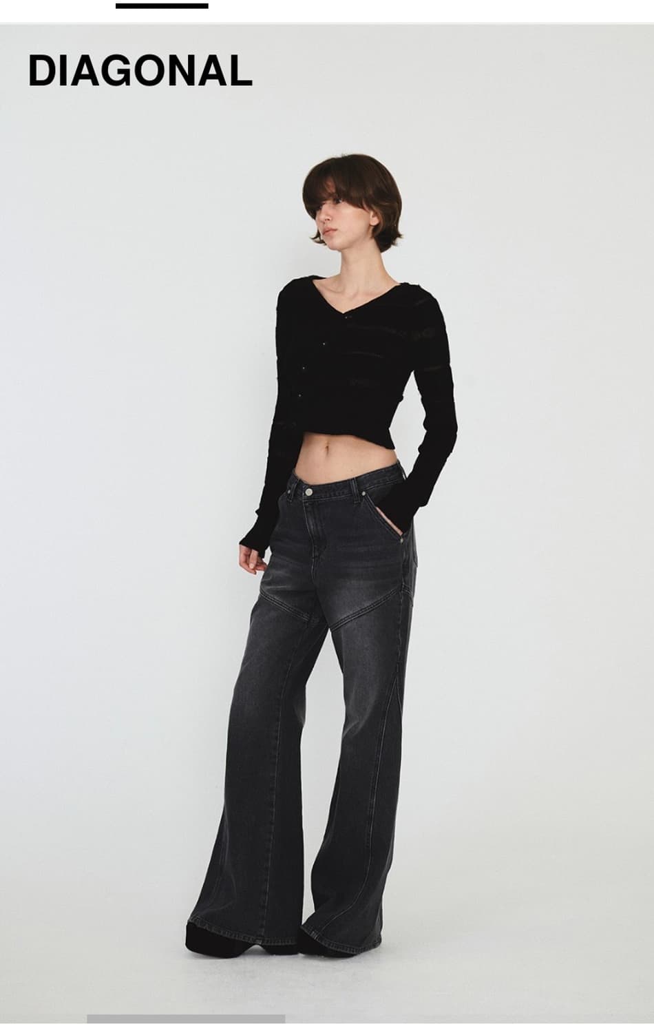 DIAGONAL BOOTS CUT DENIM PANTS M 상품이미지2