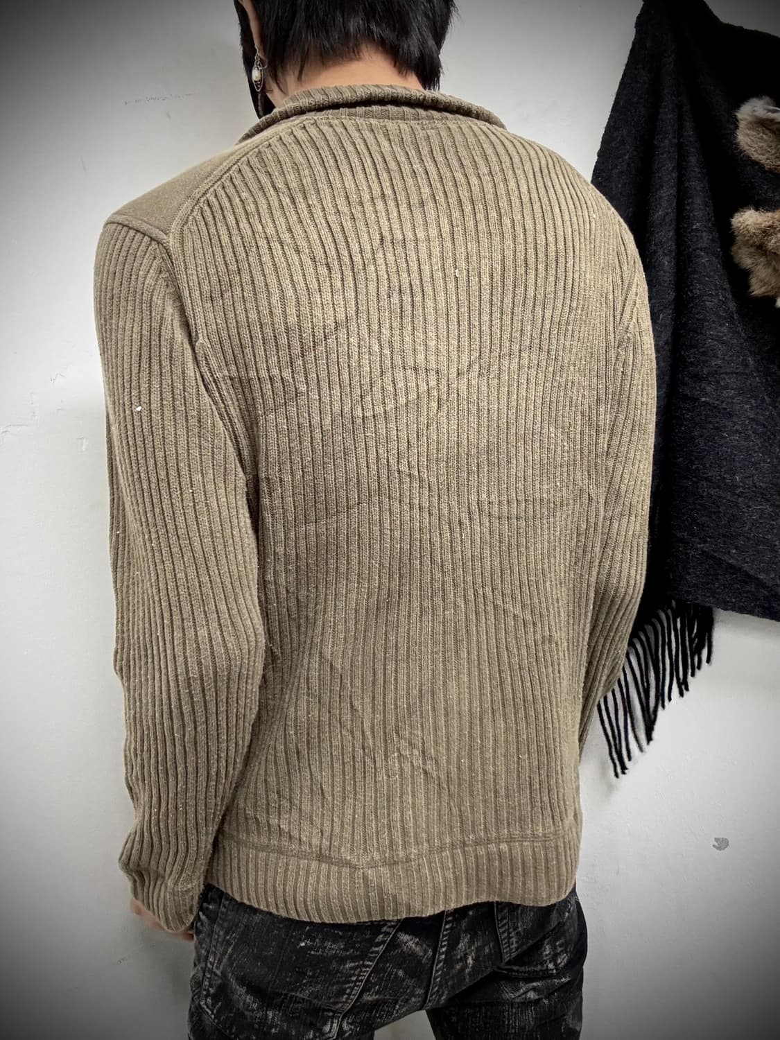 Grunge&Minimal Mood Knit Khaki Zip Up 상품이미지8