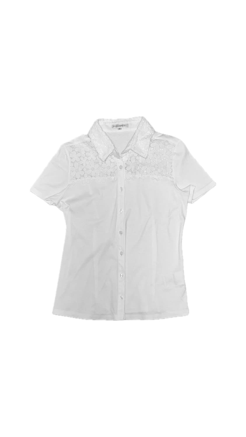 플로럴 반팔 카라 티셔츠 상품이미지1