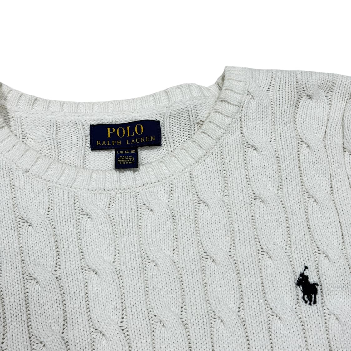 폴로 랄프로렌 케이블 꽈배기 니트 화이트 L 상품이미지2