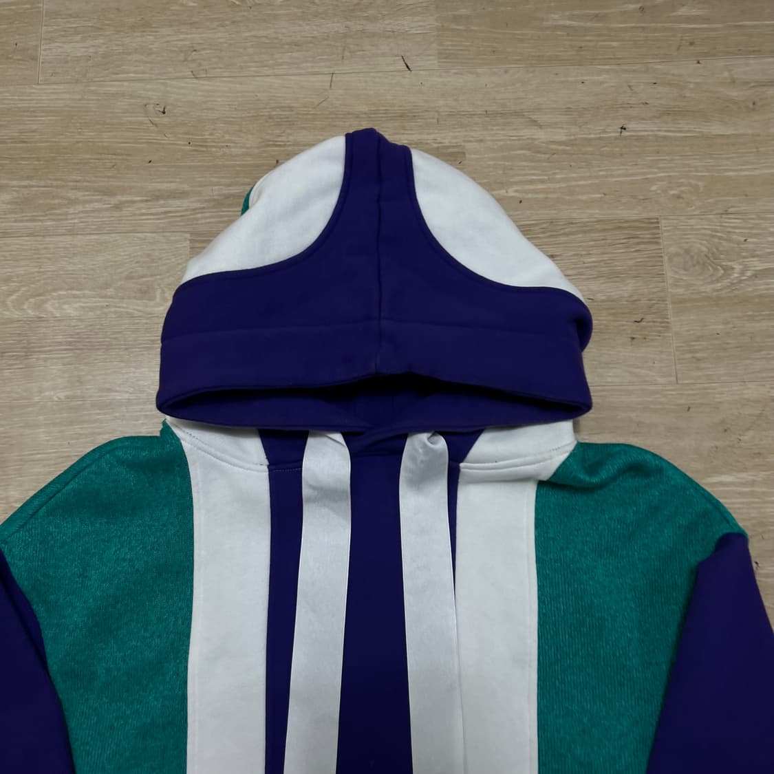 싱클레어 기모 패치워크 멀티컬러 블록 후드 티셔츠 [배색] M/95 상품이미지2