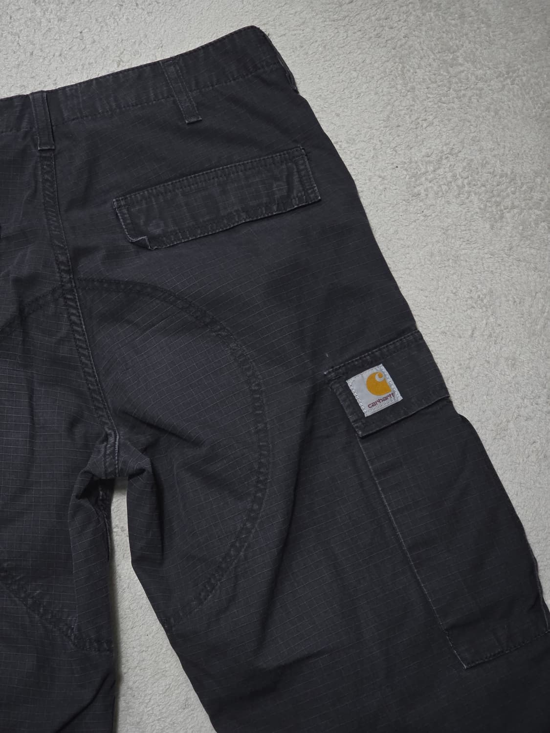 Karhartt 칼하트 WIP 블랙 레귤러 카고 팬츠 30X32 상품이미지4