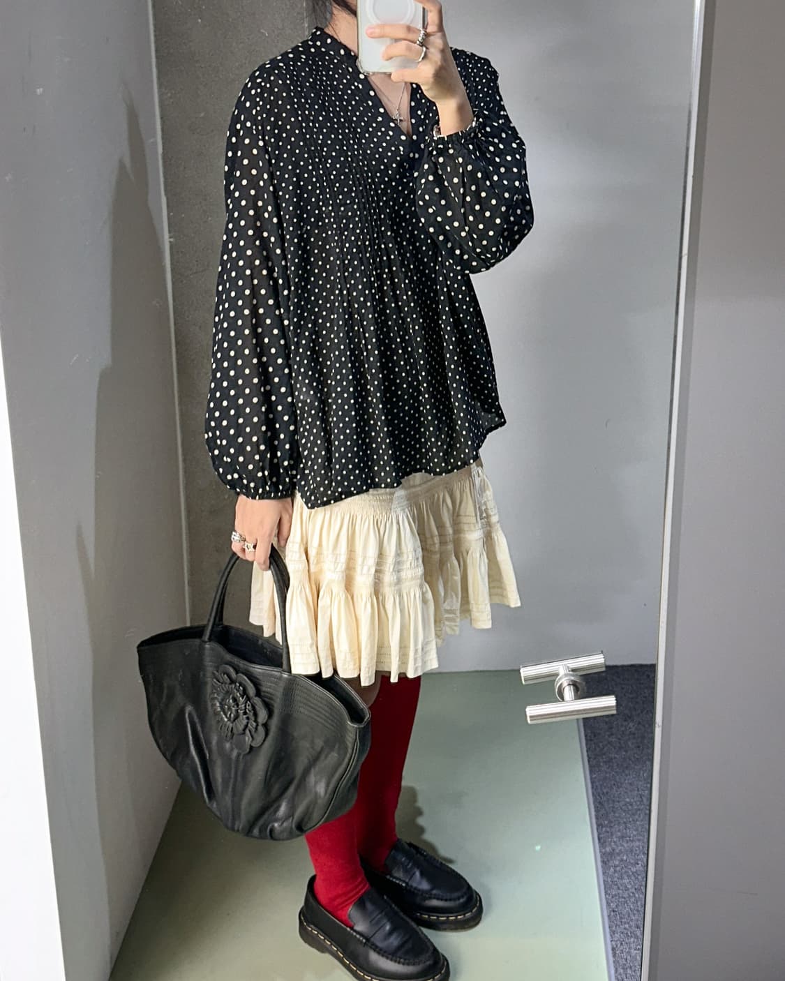 black dot pleats blouse 상품이미지5