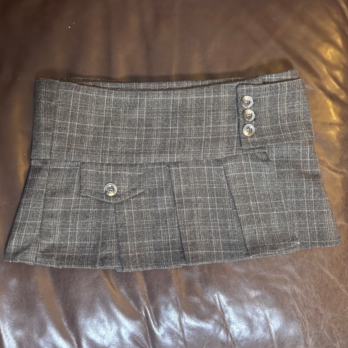 보헤미안서울 플리츠 랩스커트 딥브라운 2사이즈 상품이미지1