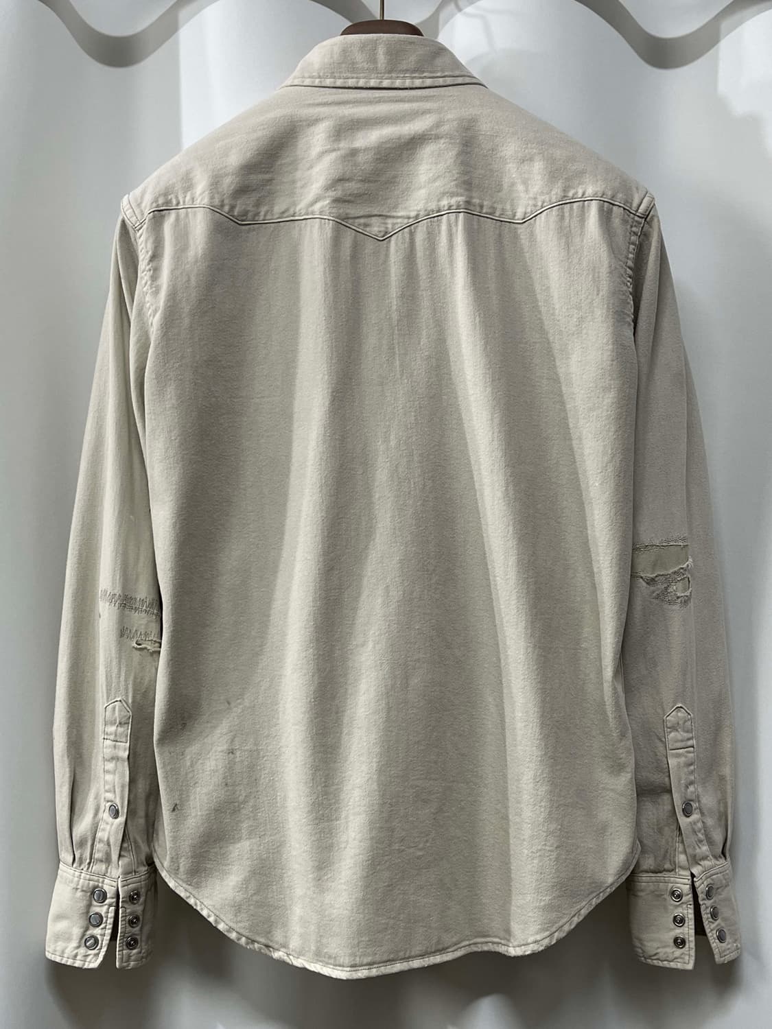 폴로 랄프로렌 디스트레스드 리페어 오트밀 콘초 웨스턴 셔츠 상품이미지2