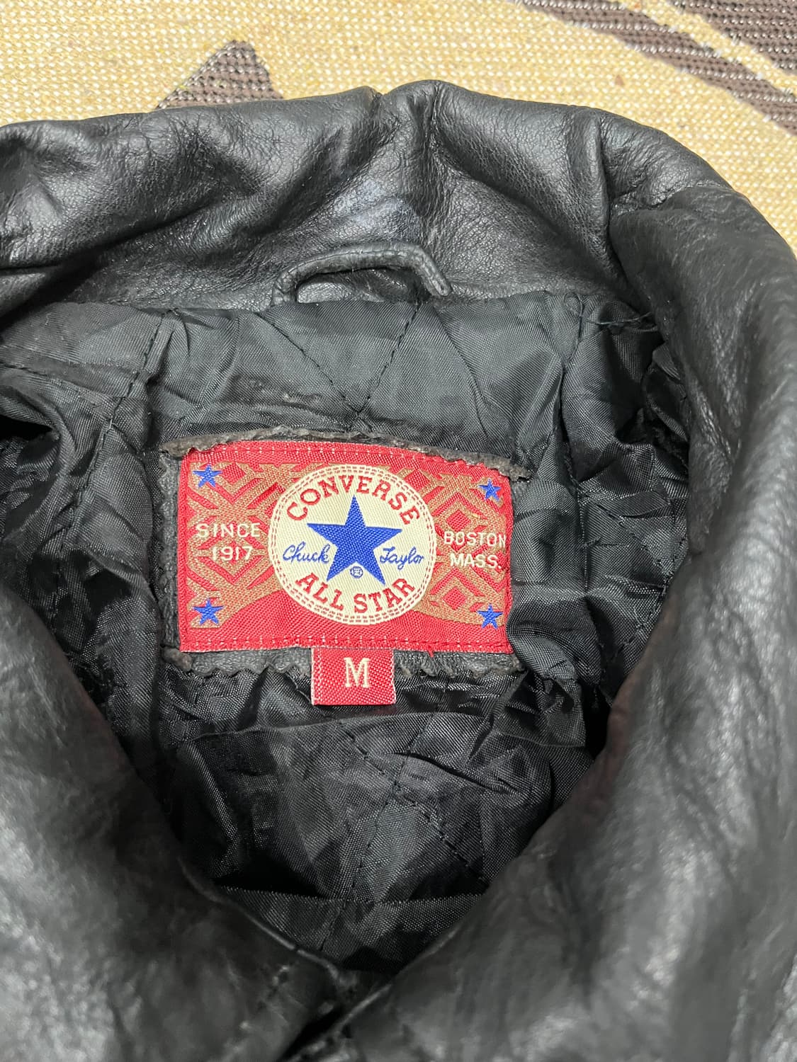 CONVERSE 컨버스 리얼레더 바시티자켓 스타디움 자켓 M 상품이미지5