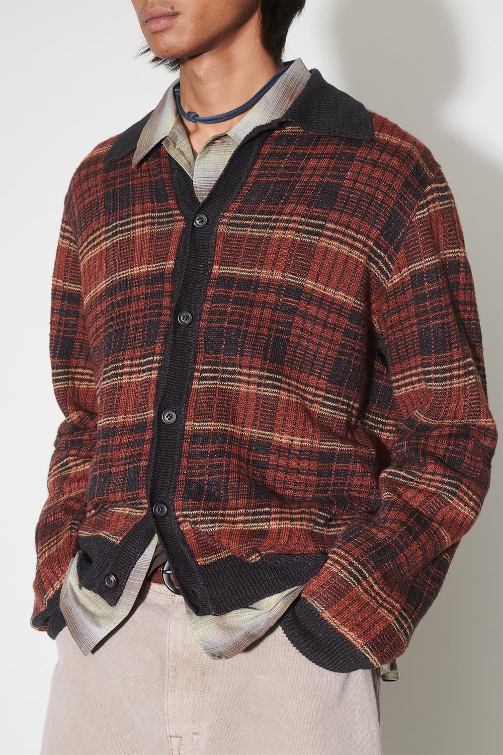 Our Legacy rust geezer check cardigan  상품이미지3