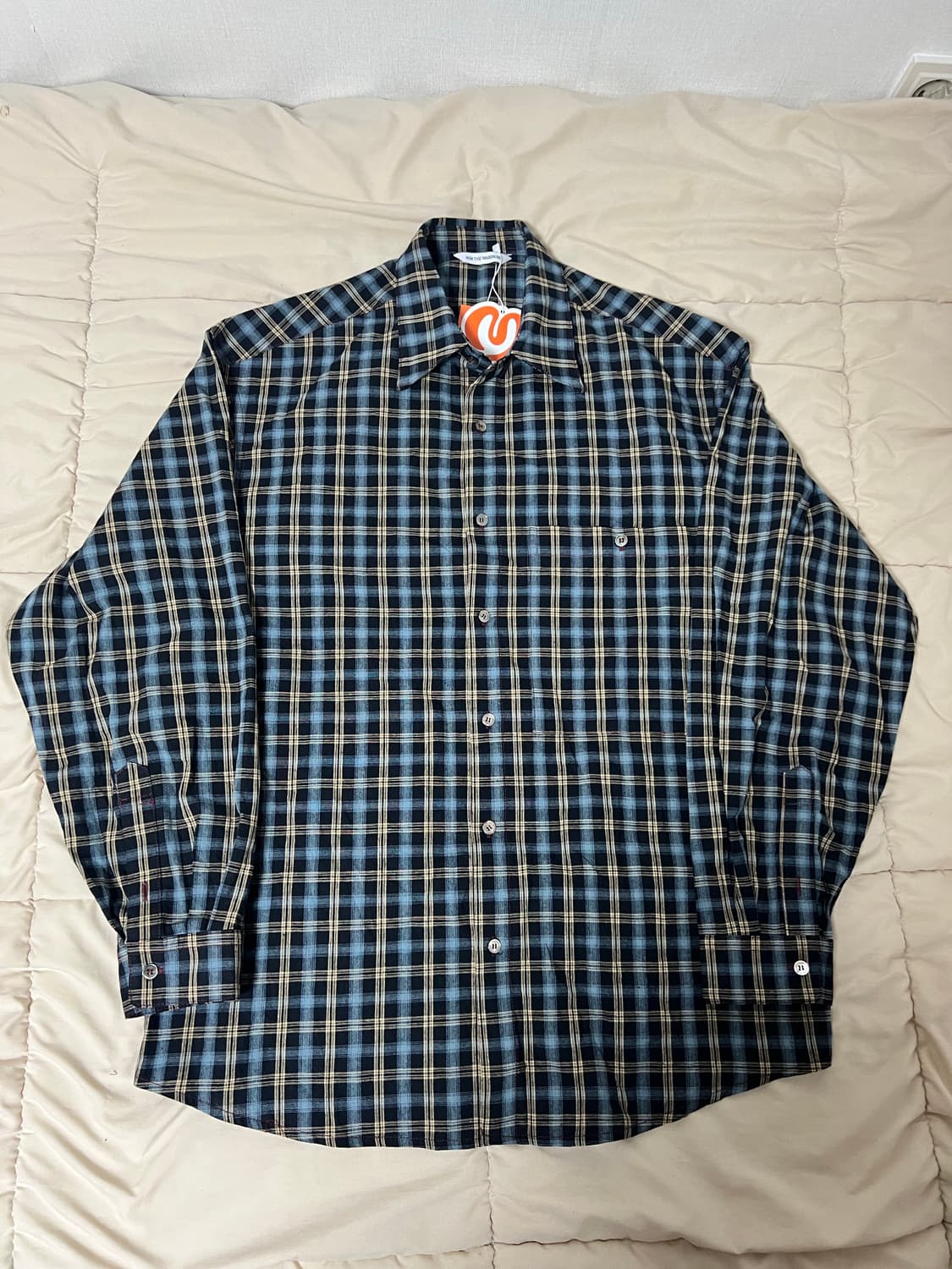 메이커스 코튼 체크셔츠 네이비 상품이미지2