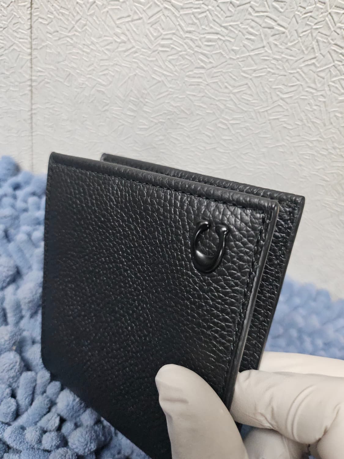 코치 블랙 가죽 반지갑 남성용  11*9 상품이미지10