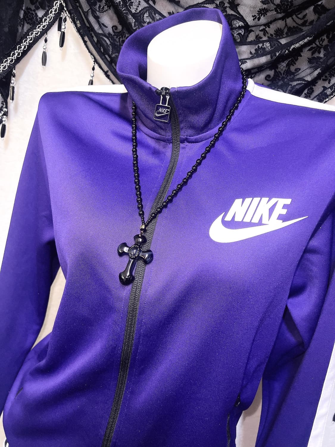 나이키 퍼플 트랙탑 져지 저지 집업 스포티  y2k 와투케 갸루 핀터 상품이미지5