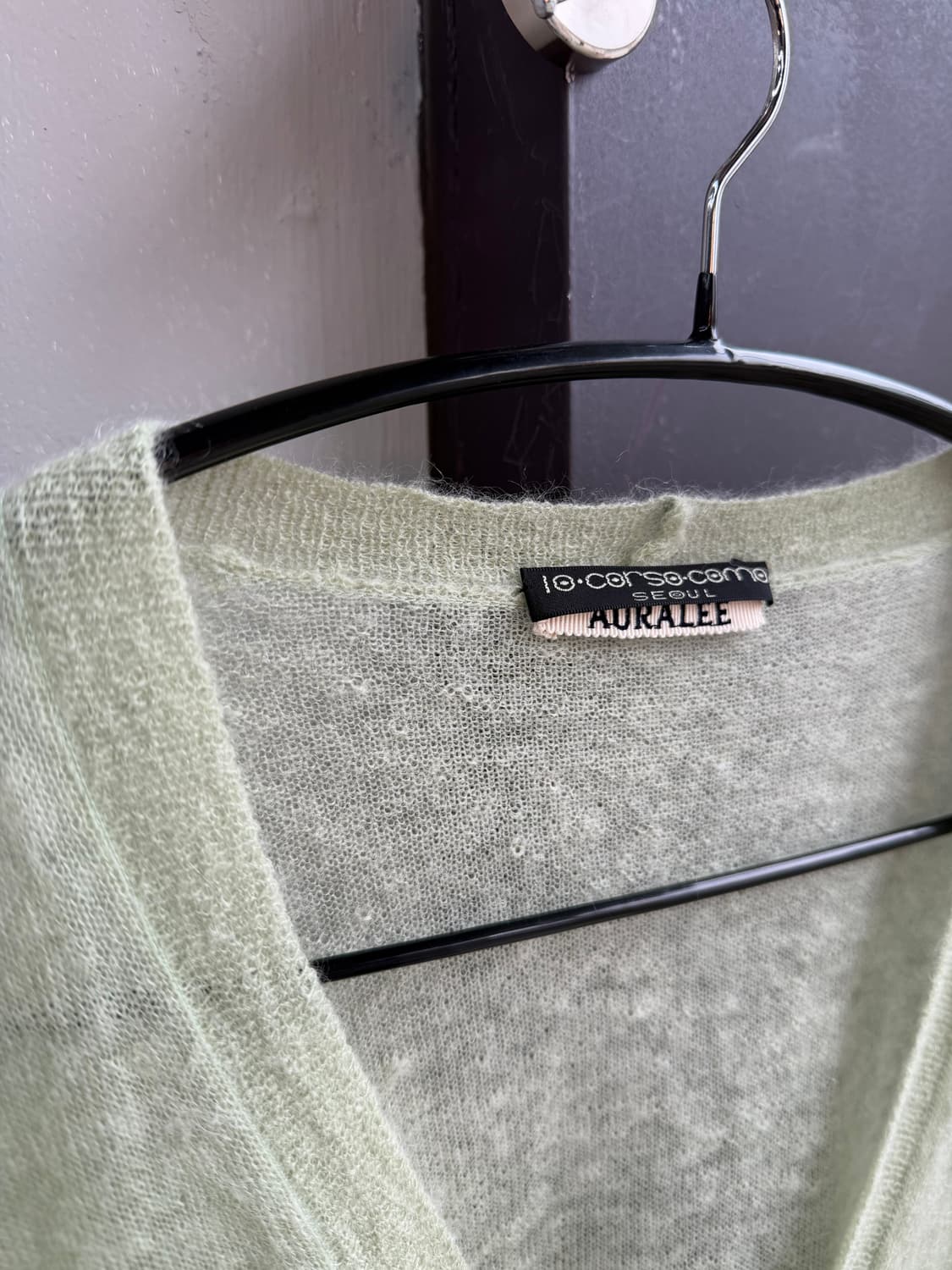 5/ 오라리 24SS 키드 모헤어 시어 니트 가디건 상품이미지6