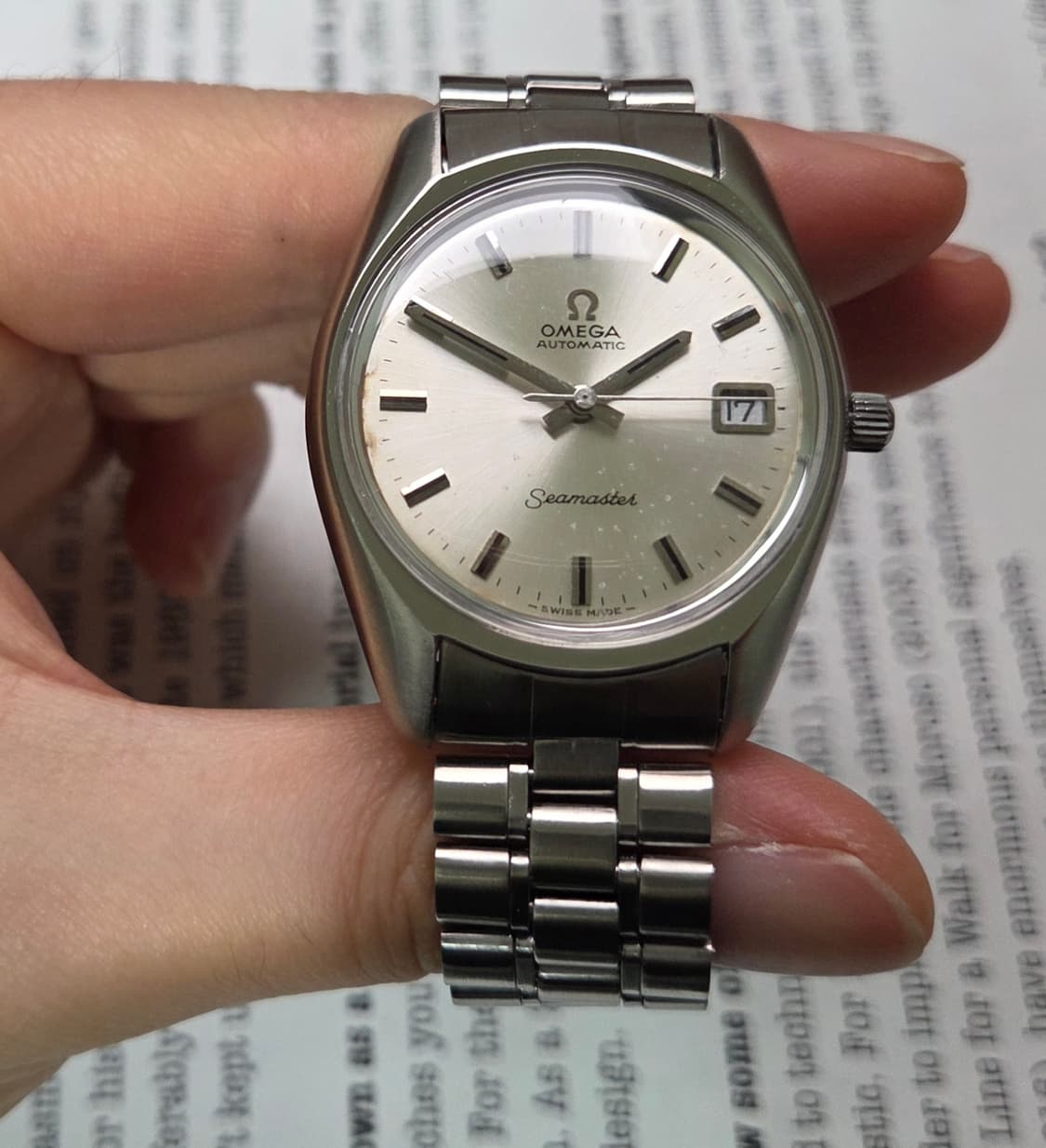 레어] 빈티지 오메가 씨마스터 실버 파티나 다이얼 브레이슬릿 ver. 상품이미지2