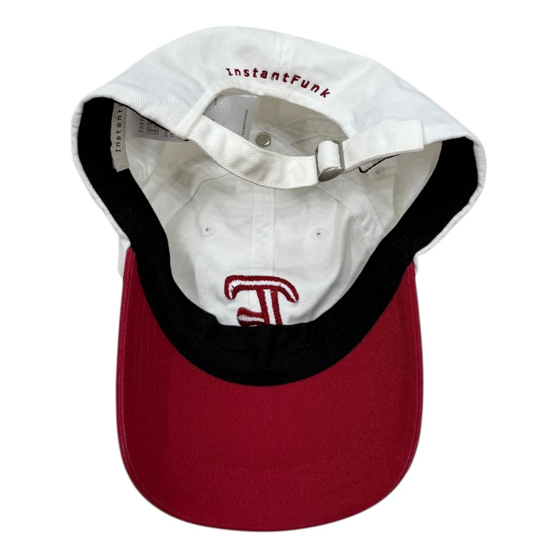 인스턴트펑크 자수로고 볼캡 모자 화이트 레드 상품이미지3