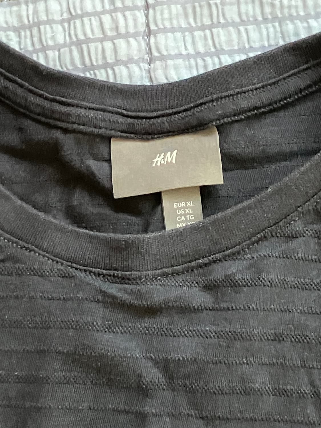 (XL) h&m 자카드 반팔 네이비 상품이미지2