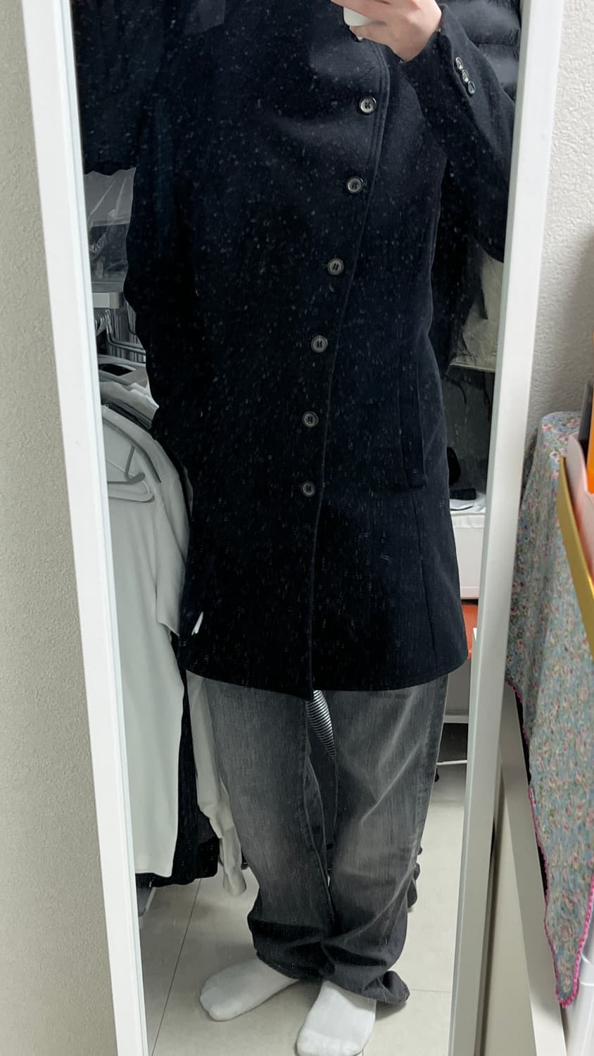 자라 Black Tag 사선 하이넥 코트 상품이미지4